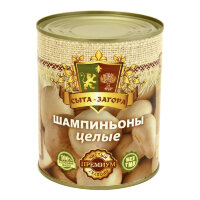 Грибы Шампиньоны целые "Сыта-Загора" 850гр. ж/б 1/12