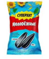 Семечки "Суперхит Молодежные" полосатые с солью 100 г. 1/30