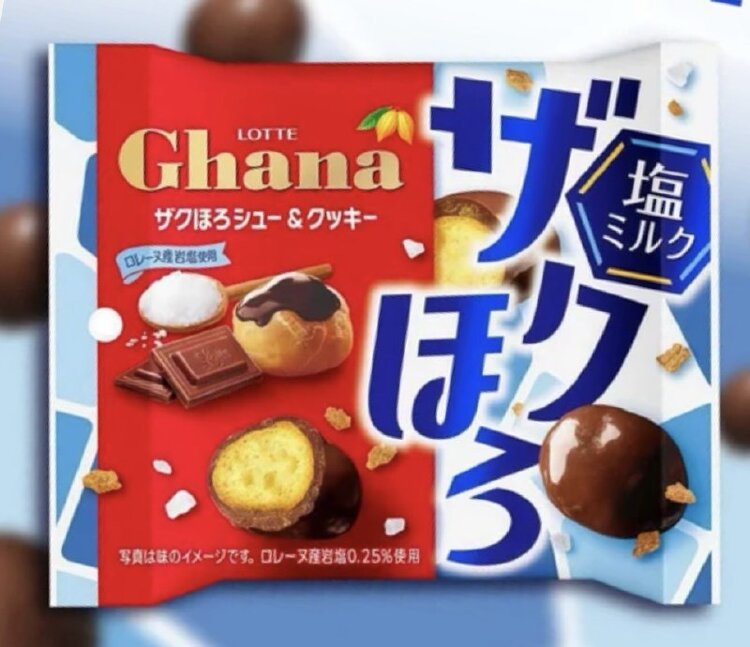 Шоколадное драже Ghana печенье с молочным солёным кремом LOTTE 26г 1/10/120