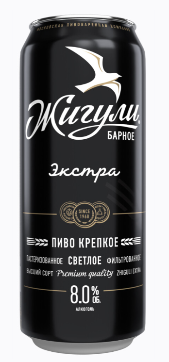 Жигули барное КРЕПКОЕ ЭКСТРА 0,43л. ж/б 8% 1/24